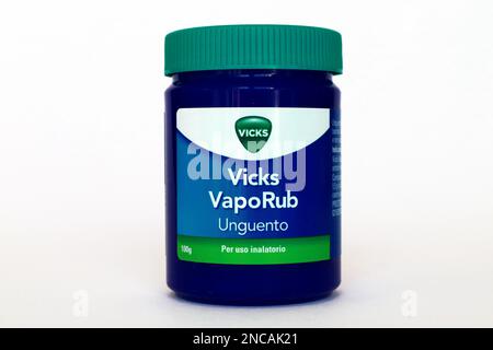 Vicks VapoRub ointment. Vicks VapoRub is a topical cough medicine with medicated vapors Stock Photo