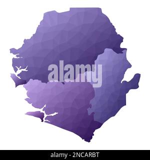A contour map of Sierra Leone. Vector graphic illustration on a ...