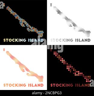 Stocking Island map. Collection of map of Stocking Island in dotted style. Vector illustration. Stock Vector