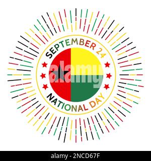 Guinea-Bissau national day badge. Declaration of independence from Portugal in 1973. Celebrated on September 24. Stock Vector