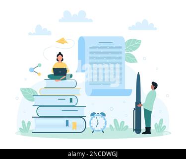Blog authors writing article, storytelling and improvement, digital ...