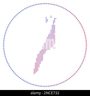 Cebu digital badge. Dotted style map of Cebu in circle. Tech icon of the island with gradiented dots. Attractive vector illustration. Stock Vector