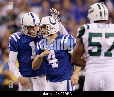 New York Jets' kicker Pat Leahy (5) watches the flight of his ball in the  second quarter, Jan. 15, 1983 at Los Angeles as he completed the field goal  that provided the