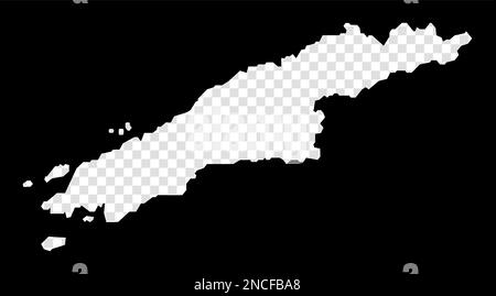 Stencil map of Hydra. Simple and minimal transparent map of Hydra. Black rectangle with cut shape of the island. Elegant vector illustration. Stock Vector