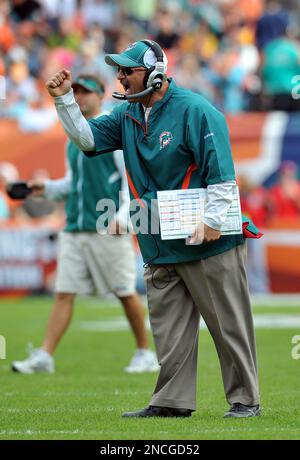 Miami Dolphins General manager, Jeff Ireland. Jimmy Buffett, Stephen M Ross  and head coach Tony Sparano The Miami Dolphins Stock Photo - Alamy