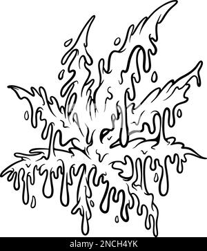 Cannabis leaf plant melted monochrome vector illustrations for your work logo, merchandise t-shirt, stickers and label designs, poster, greeting cards Stock Vector