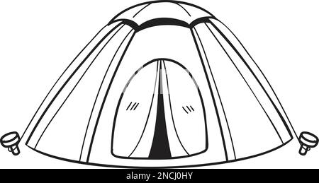 Hand Drawn tent for camping illustration in doodle style isolated on background Stock Vector