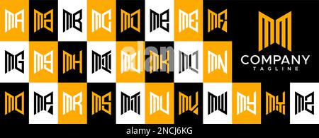 Modern abstract initial MM M letter logo design. Simple M logo vector template. Stock Vector