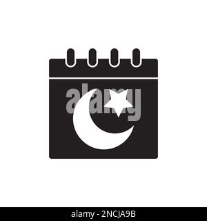 calendar ramadan icon logo design vector illustration. Stock Vector