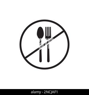 Food ban ramadan fasting icon vector isolated on white background. Stock Vector