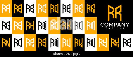 Modern abstract initial RR R letter logo design. Simple R logo vector template. Stock Vector