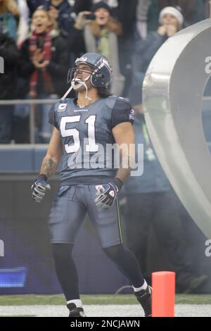 Seattle Seahawks Lofa Tatupu is introduced before an NFL football game  against the San Francisco 49ers, Sunday, Sept. 12, 2010, in Seattle. (AP  Photo/Ted S. Warren Stock Photo - Alamy