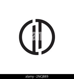 abstract DD circle logo design vector isolated on white background. Stock Vector
