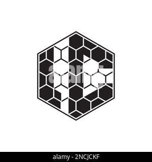 letter LC hexagonal logo design vector isolated on white background. Stock Vector