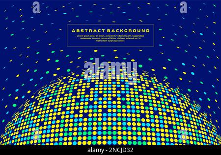 Modern abstract pixel circle background design. Colorful digital halftone vector Stock Vector