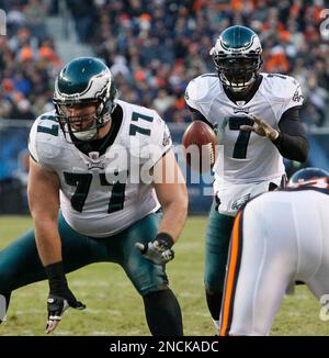 Philadelphia Eagles quarterback Michael Vick (7) calls a play at the line  of scrimmage in the first half of an NFL football game against the Atlanta  Falcons at the Georgia Dome in