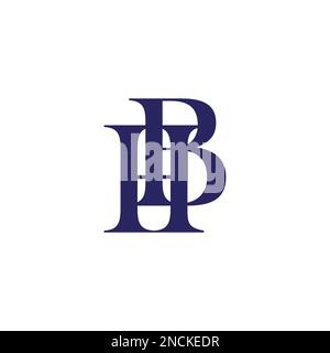 letter hb simple linked font logo vector Stock Vector