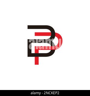 letter bp linked colorful line logo vector Stock Vector