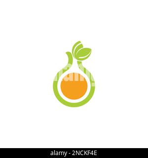 circle green leaf avocado decor logo vector Stock Vector