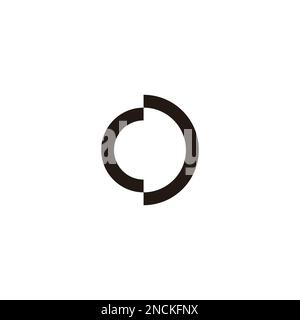 letter cd simple geometric round logo vector Stock Vector