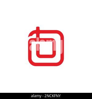 letter bo square spiral simple logo vector Stock Vector