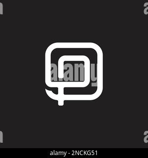 letter p overlap square geometric line logo vector Stock Vector