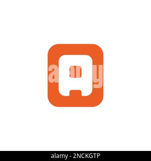 letter a square cute logo vector Stock Vector