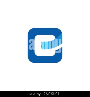 letter e motion square object logo vector Stock Vector