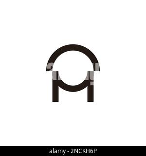 letter m curves geometric line sun logo vector Stock Vector