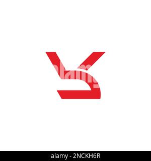 letter bk linked simple line geometric logo vector Stock Vector