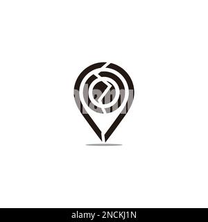 pin location crack earthquake symbol vector Stock Vector