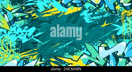 Trendy Abstract Urban Street Art Graffiti Style Vector Illustration Background Template Stock Vector