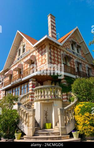 Arcachon, France, Scenes, The Ville d'Hiver Old Architecture, Historic District, Hotel Le Dauphin, Mansion Stock Photo