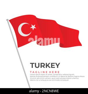 Template vector Turkey flag modern design. Vector illustration Stock Vector