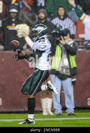 Philadelphia Eagles cornerback Dimitri Patterson runs a defensive route  during the first half of an NFL football game against the Jacksonville  Jaguars in Jacksonville, Fla., Sunday, Sept. 26, 2010.(AP Photo/John Raoux  Stock