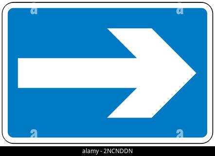 One way traffic British road sign Stock Photo