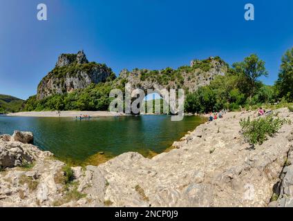 Le Pont d’Arc across the river Ardèche Stock Photo