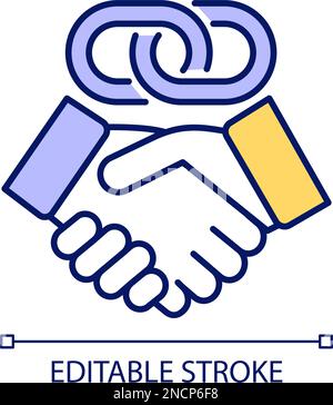 Business partner agreement RGB color icon Stock Vector