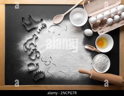 Ingredients for baking homemade cookies. Stock Photo