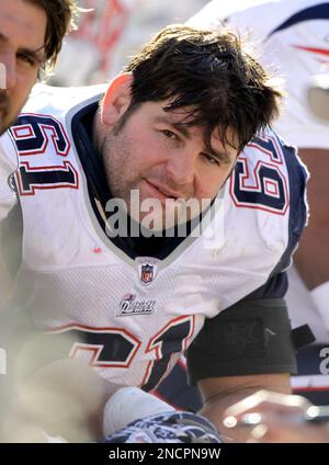 New England Patriots guard Stephen Neal (61) and offensive lineman John Wise  (71) during their afternoon training camp in Foxborough, Mass., Thursday,  July 29, 2010.(AP Photo/Charles Krupa Stock Photo - Alamy