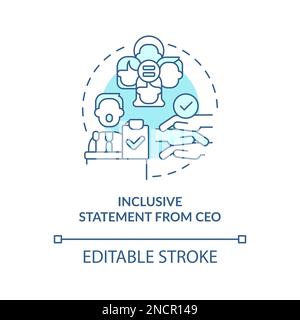 Inclusive statement from CEO turquoise concept icon Stock Vector