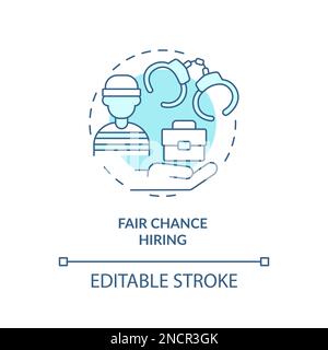 Fair chance hiring turquoise concept icon Stock Vector