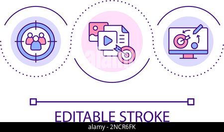 Focus on followers loop concept icon Stock Vector