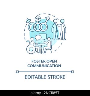 Foster open communication turquoise concept icon Stock Vector