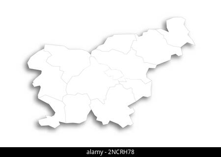 Blank political map of Slovenia. Administrative divisions - statistical ...