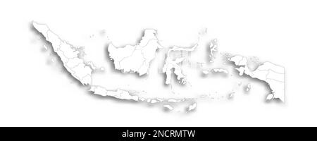 Indonesia provinces Map black and white illustration Stock Vector Image ...