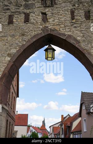 Close-up of the Sacktor in Warburg. Historical sight at the old city gate from the Middle Ages. Stock Photo