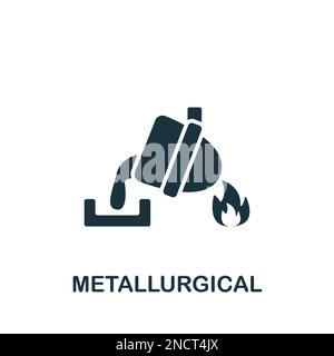 Metallurgical icon. Monochrome simple sign from engineering collection. Metallurgical icon for logo, templates, web design and infographics. Stock Vector