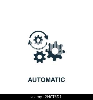 Automatic icon. Monochrome simple sign from engineering collection. Automatic icon for logo, templates, web design and infographics. Stock Vector