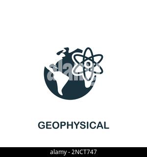 Geophysical icon. Monochrome simple sign from engineering collection. Geophysical icon for logo, templates, web design and infographics. Stock Vector